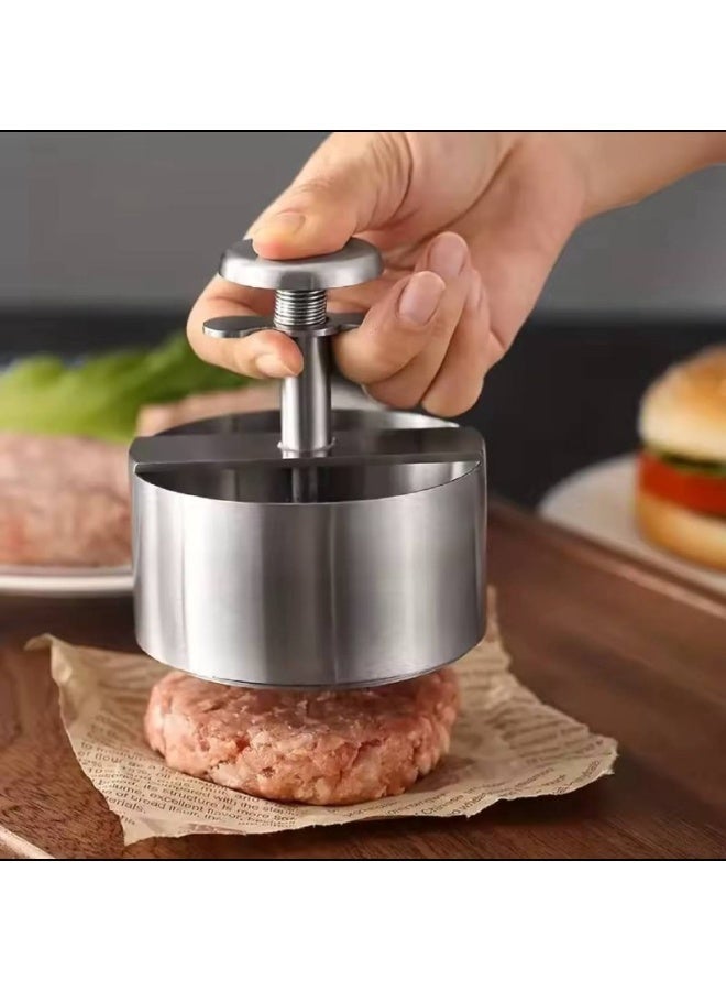 Stainless Steel Adjustable Hamburger Patty Maker, Burger press, Non Stick Patty making molds are suitable for beef, vegetables, burgers and Cooking,BPA free-Ideal for BBQ, silver - Image 4